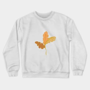 Contour Line Leaves on Blue Crewneck Sweatshirt